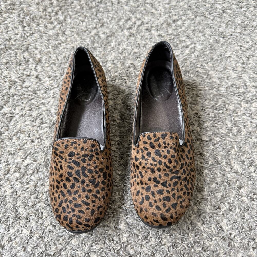 Dansko olivia cheetah leopard calf hair loafer comfort shoes 41 US 10.5-11 READ